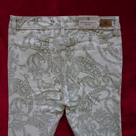 Ralph Lauren Print Jeans Women's Petite Size 4P Straight Leg Slim - Picture 5 of 9